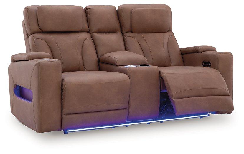 Clean-Slate Power Reclining Loveseat with Console - Abundant Home Collections