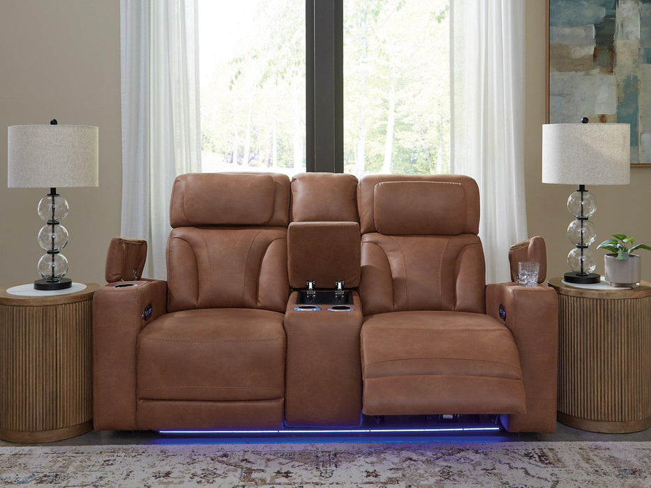 Clean-Slate Power Reclining Loveseat with Console - Abundant Home Collections