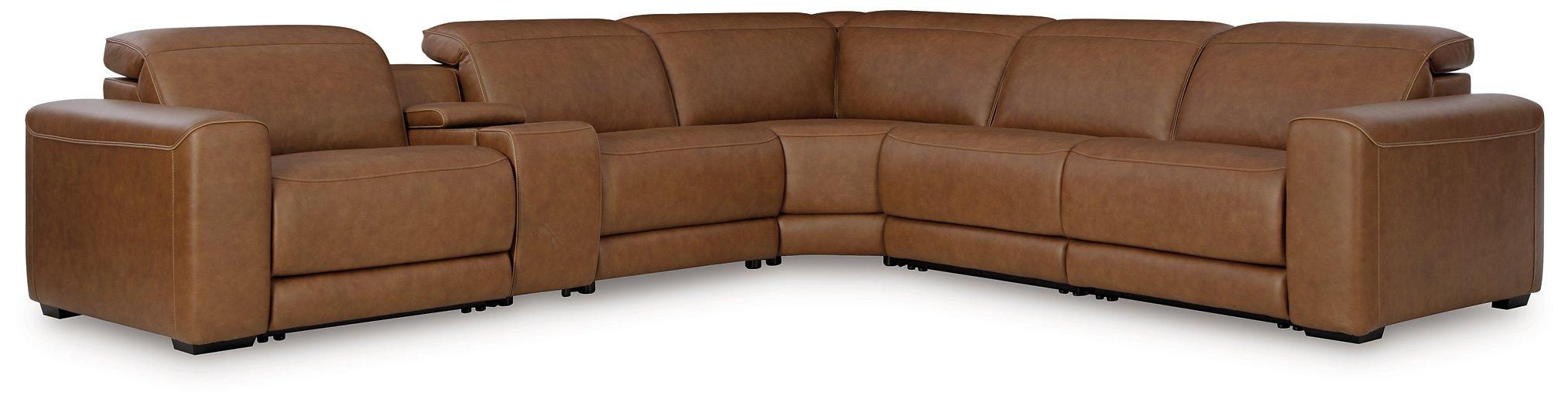 Magic Man Power Reclining Sectional with Console - Abundant Home Collections