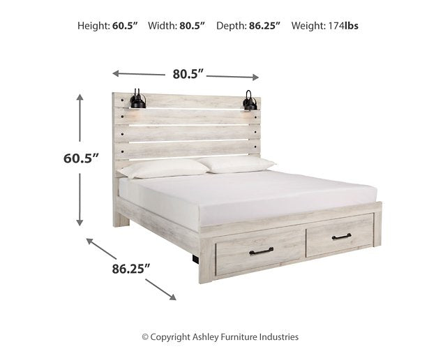 Cambeck Bed with 2 Storage Drawers - Abundant Home Collections