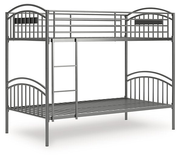Lanceburg Bunk Bed with Ladder - Abundant Home Collections