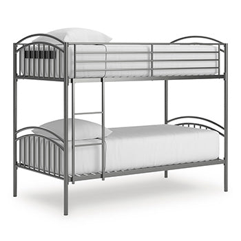Lanceburg Bunk Bed with Ladder - Abundant Home Collections