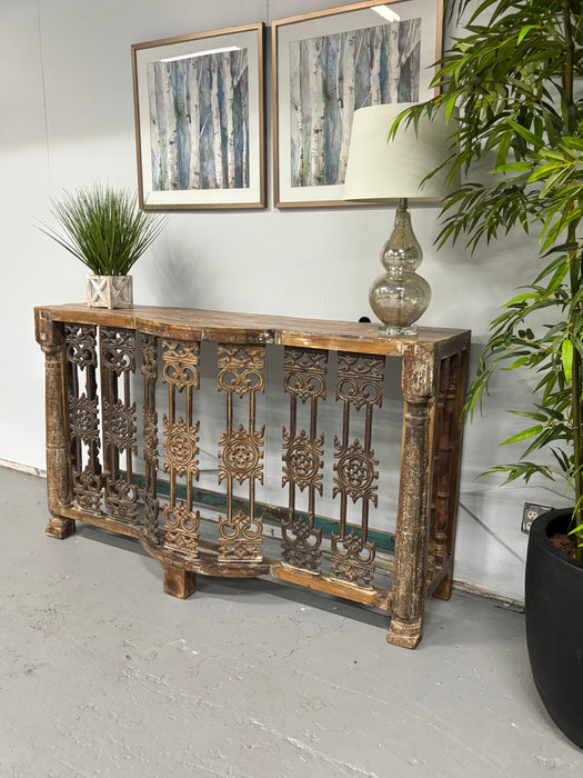 Rustic Modern Rod Iron & Reclaimed Wood Console Table! Brand New Condition! - Abundant Home Collections