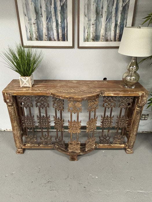 Rustic Modern Rod Iron & Reclaimed Wood Console Table! Brand New Condition! - Abundant Home Collections