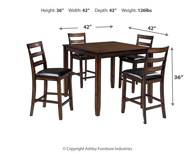 Coviar Counter Height Dining Table and Bar Stools (Set of 5) - Abundant Home Collections