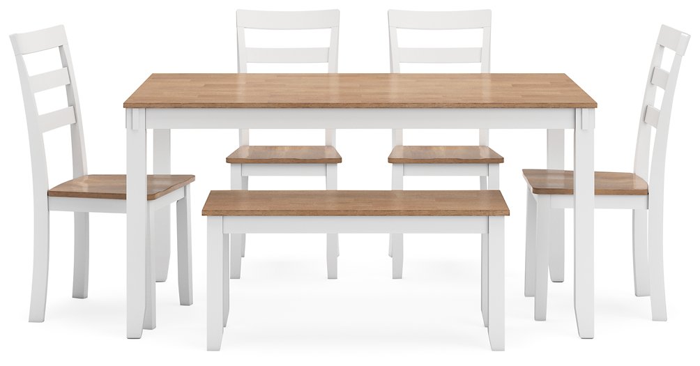 Gesthaven Dining Table with 4 Chairs and Bench (Set of 6) - Abundant Home Collections