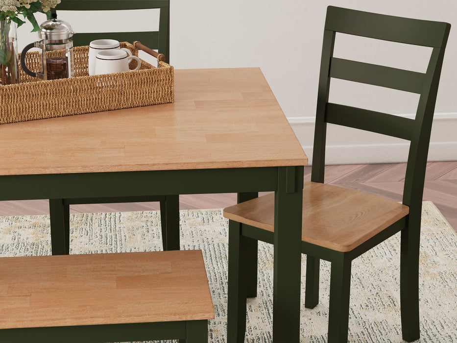 Gesthaven Dining Table with 4 Chairs and Bench (Set of 6) - Abundant Home Collections