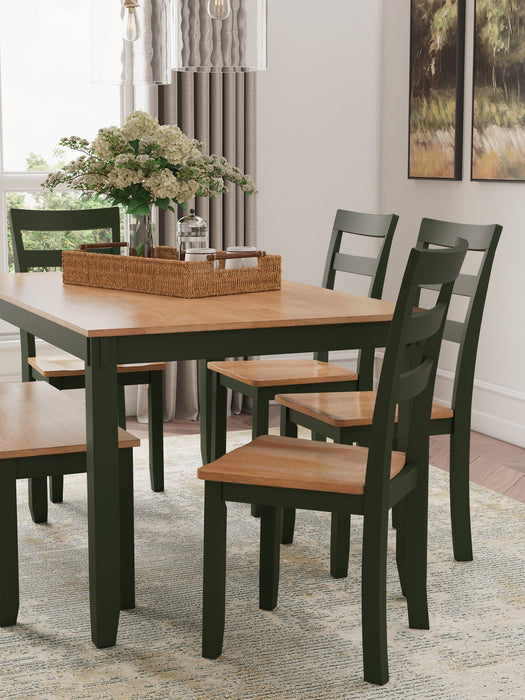 Gesthaven Dining Table with 4 Chairs and Bench (Set of 6) - Abundant Home Collections