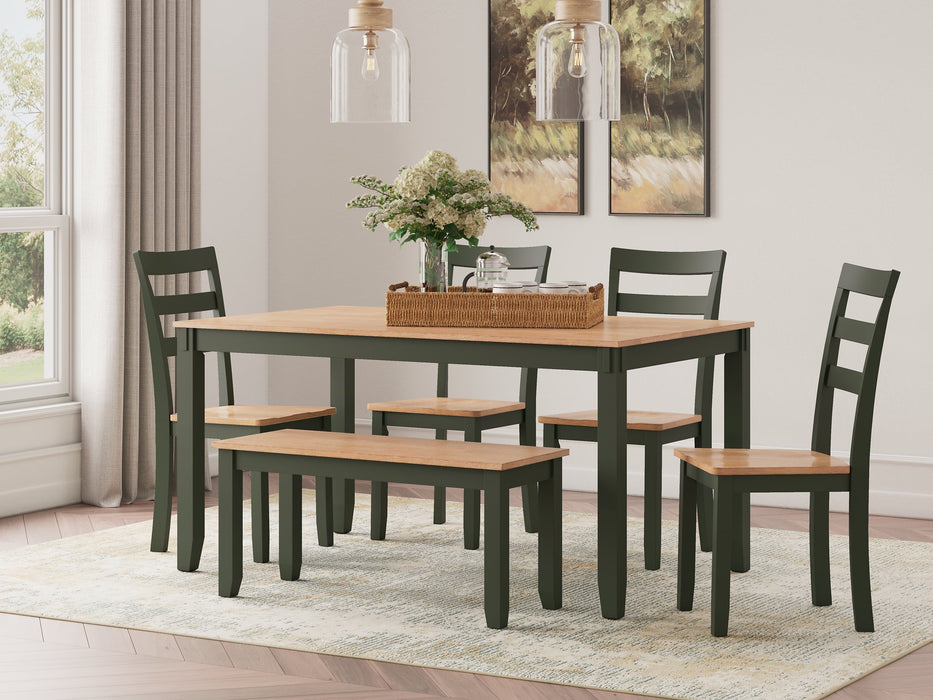 Gesthaven Dining Table with 4 Chairs and Bench (Set of 6) - Abundant Home Collections
