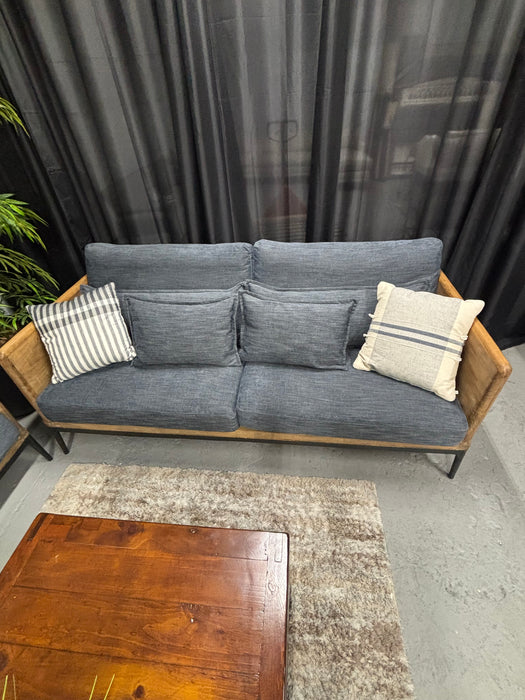 Reclaimed Wood Blue Upholstered Sofas from Zin Home - Abundant Home Collections