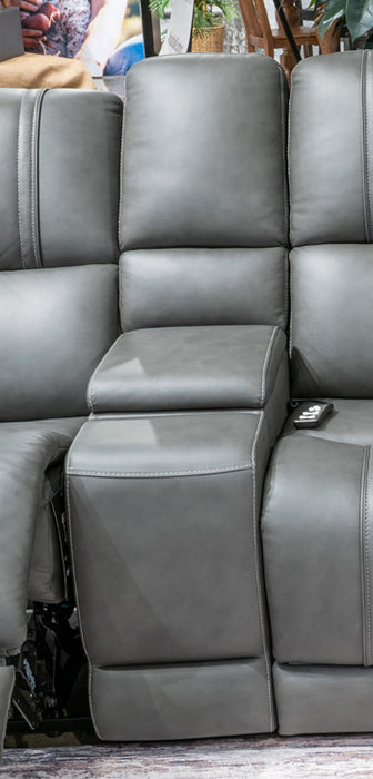 5Z - Pittson Power Reclining Sectional Loveseat with Console - Abundant Home Collections