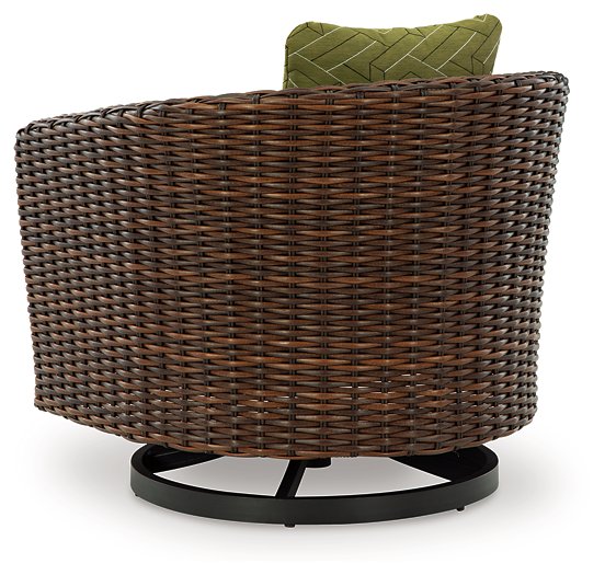 Horizon Hall Outdoor Swivel Lounge Chair with Cushion - Abundant Home Collections