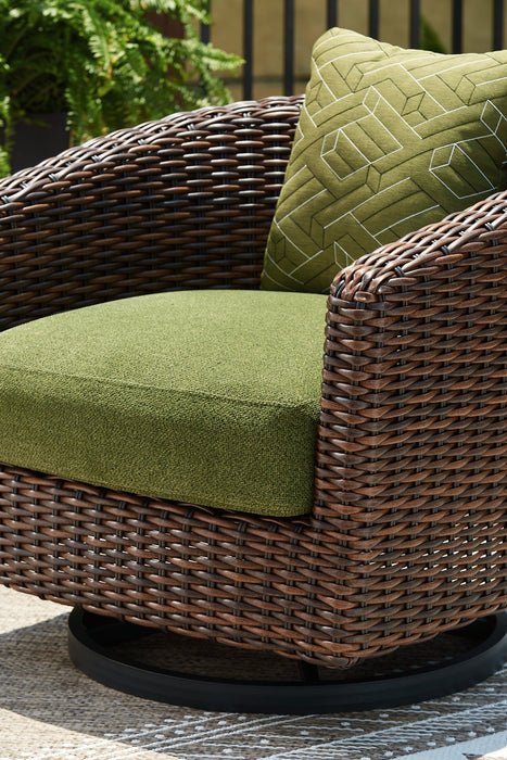 Horizon Hall Outdoor Swivel Lounge Chair with Cushion - Abundant Home Collections