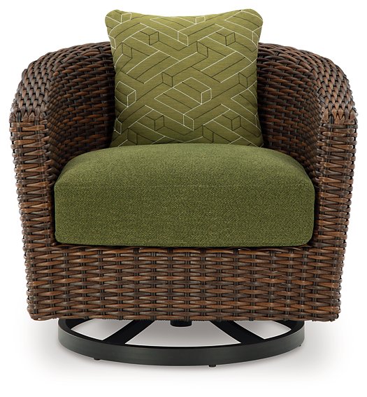Horizon Hall Outdoor Swivel Lounge Chair with Cushion - Abundant Home Collections