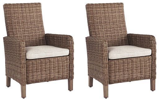 Beachcroft Outdoor Arm Chair with Cushion (Set of 2) - Abundant Home Collections