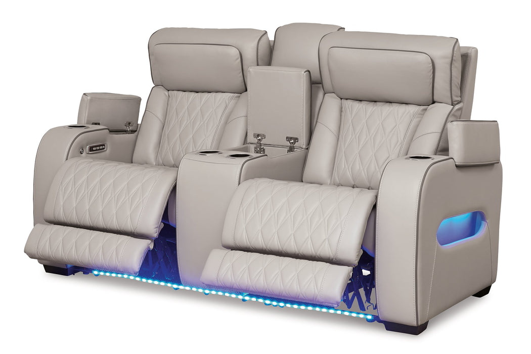 Boyington Power Reclining Loveseat with Console - Abundant Home Collections