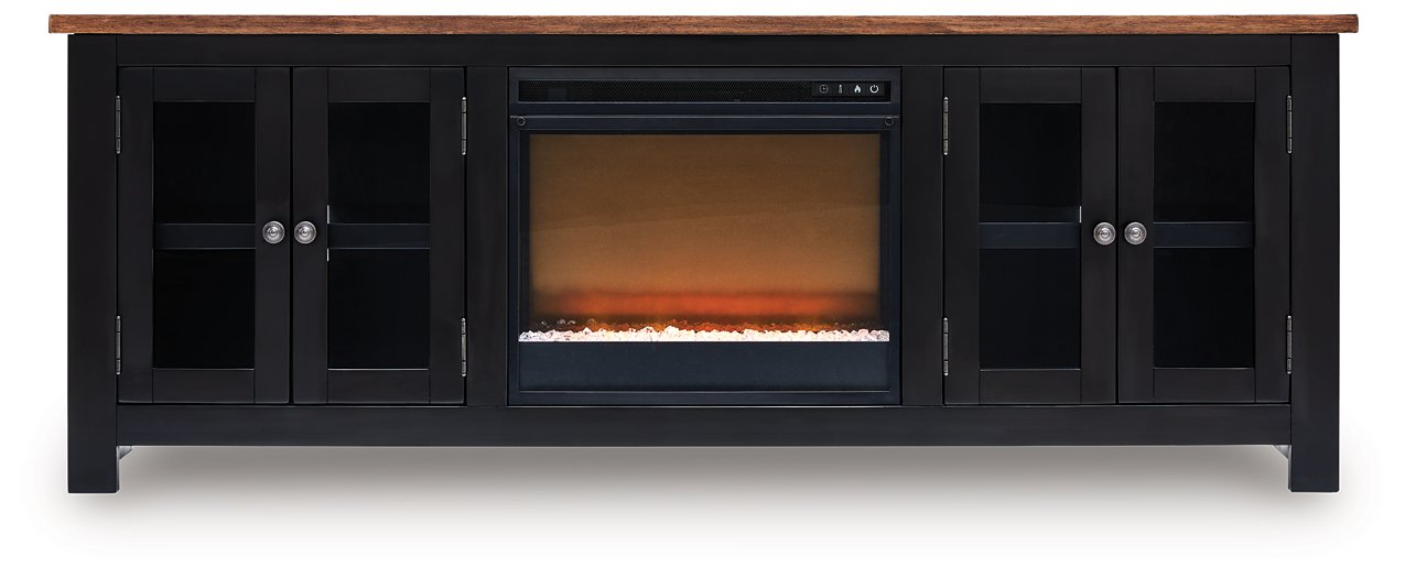 Wildenauer 76" TV Stand with Electric Fireplace - Abundant Home Collections