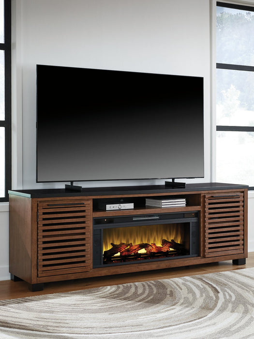 Kallari 84" TV Stand with Electric Fireplace - Abundant Home Collections