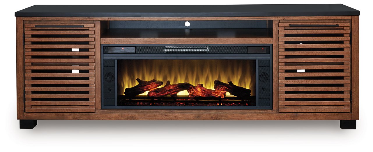 Kallari 84" TV Stand with Electric Fireplace - Abundant Home Collections
