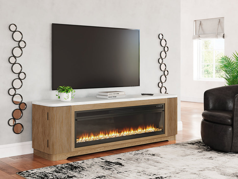 Camdill 80" TV Stand with Electric Fireplace - Abundant Home Collections
