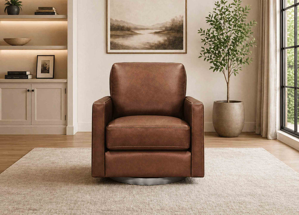 Ashby Swivel Leather Chair