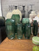 Green glass vase set of five