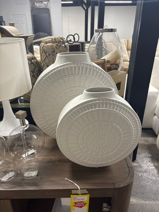 Large white vase set