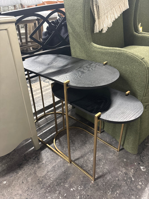 Clive Daniel Black & Gold Side Table Set