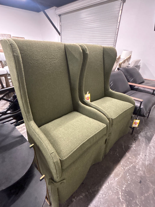 Clive Daniel Green Fabric Head Chairs (2x)