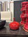 Red round vase