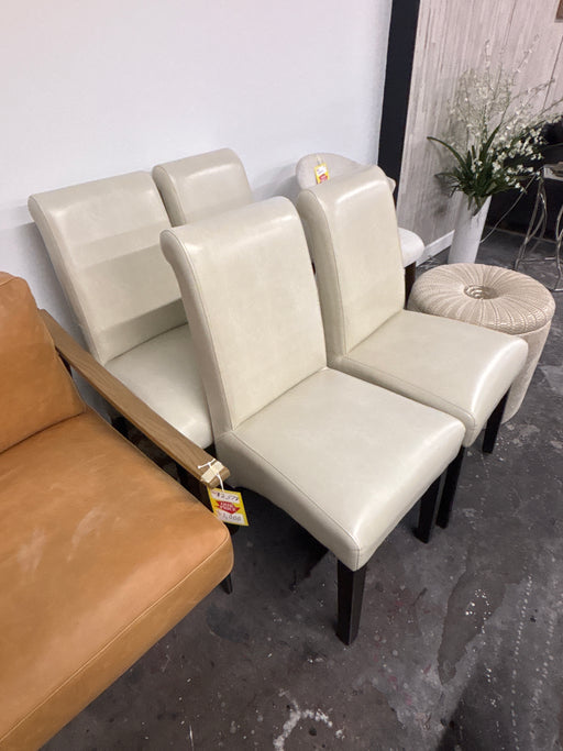 Cream Leather Dining Chairs (4x)