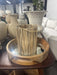 Wicker glass candle holder