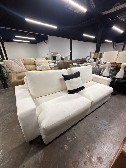 Clive Daniel White Fabric Sofa
