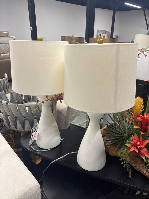 Clive Daniel White and Gold Lamps