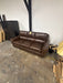 Brown leather sofa
