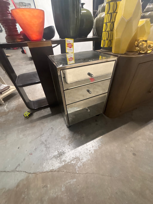 Mirror glass nightstand
