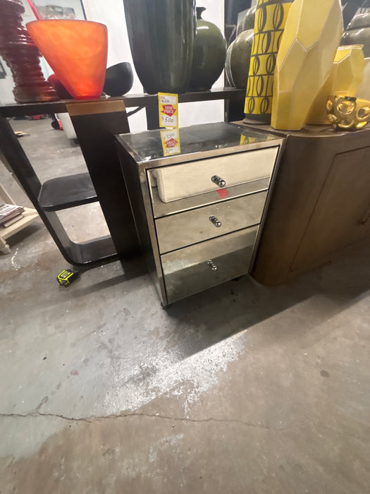 Mirror glass nightstand