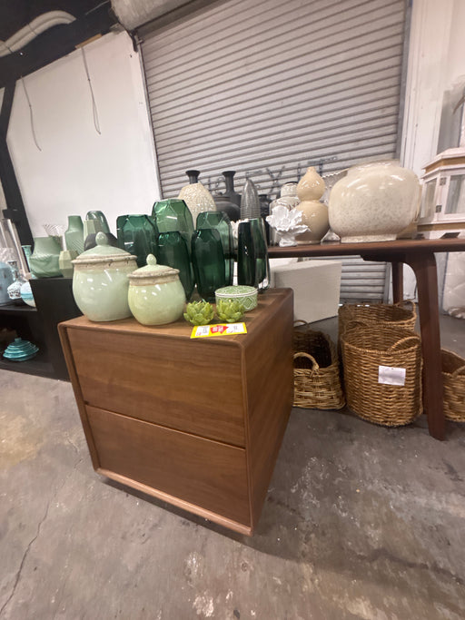 Brown wooden end table