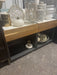 Marble and wood nightstand