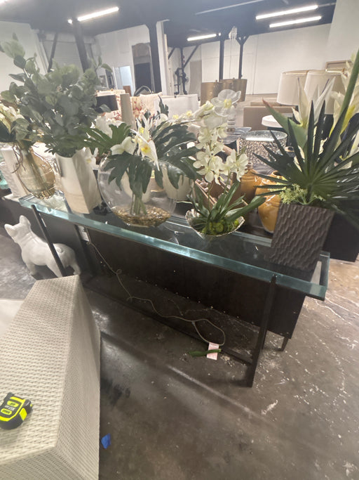 Glass sofa table