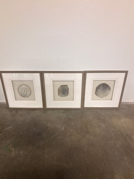 Framed Stone circle art piece set