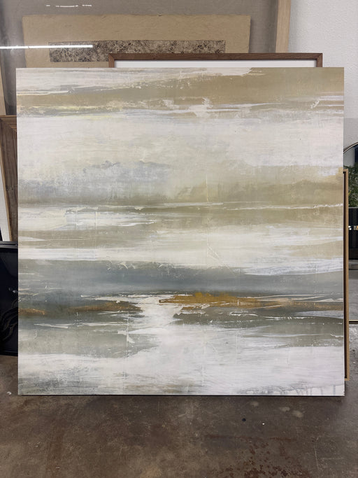 White and Beige Marsh Art Piece