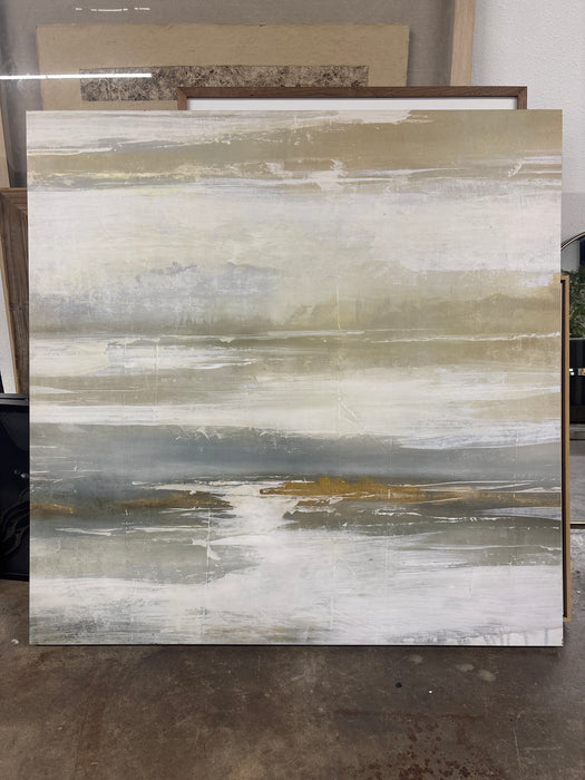 White and Beige Marsh Art Piece