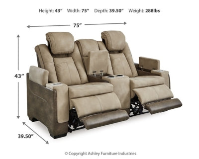 Next-Gen DuraPella Power Reclining Loveseat with Console - Abundant Home Collections