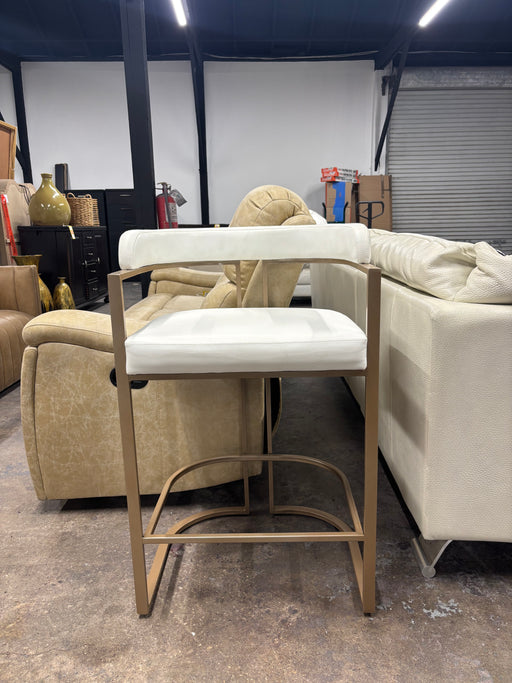 White Leather Bar Stool! Great Condition!
