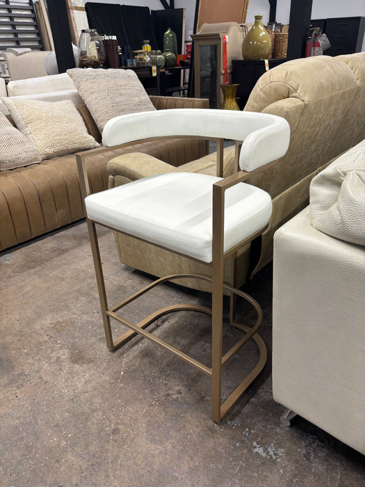 White Leather Bar Stool! Great Condition!