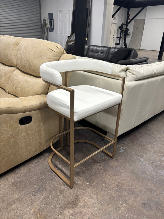 White Leather Bar Stool! Great Condition!
