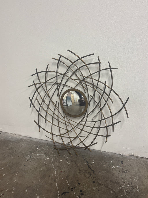 Clive Daniel Modern Metal Sunburst Wall Mirror