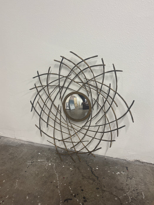 Clive Daniel Modern Metal Sunburst Wall Mirror