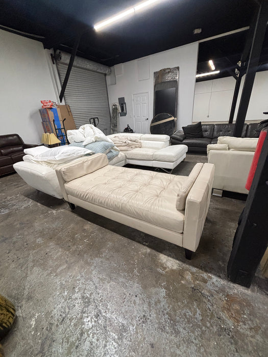 Cream Leather Daybed from Macys! High End Top Grain Leather!